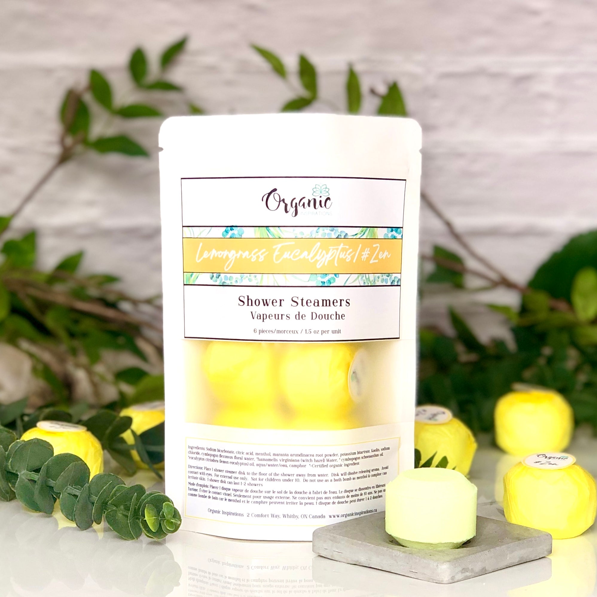 Lemongrass Eucalyptus Shower Steamers Organic inspirations