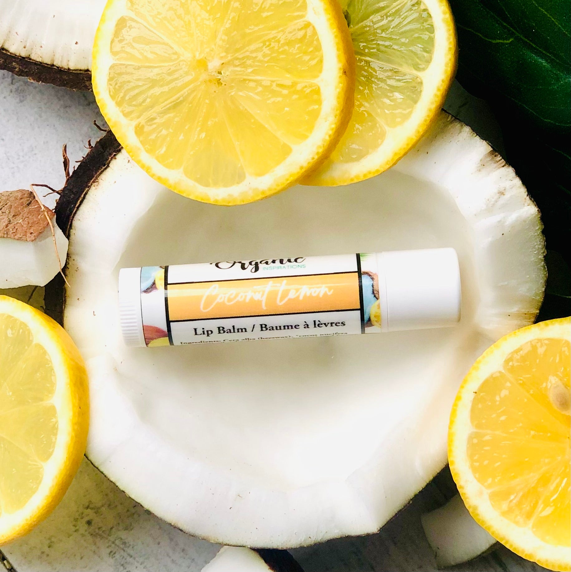 Coconut Lemon Lip Balm Organic inspirations