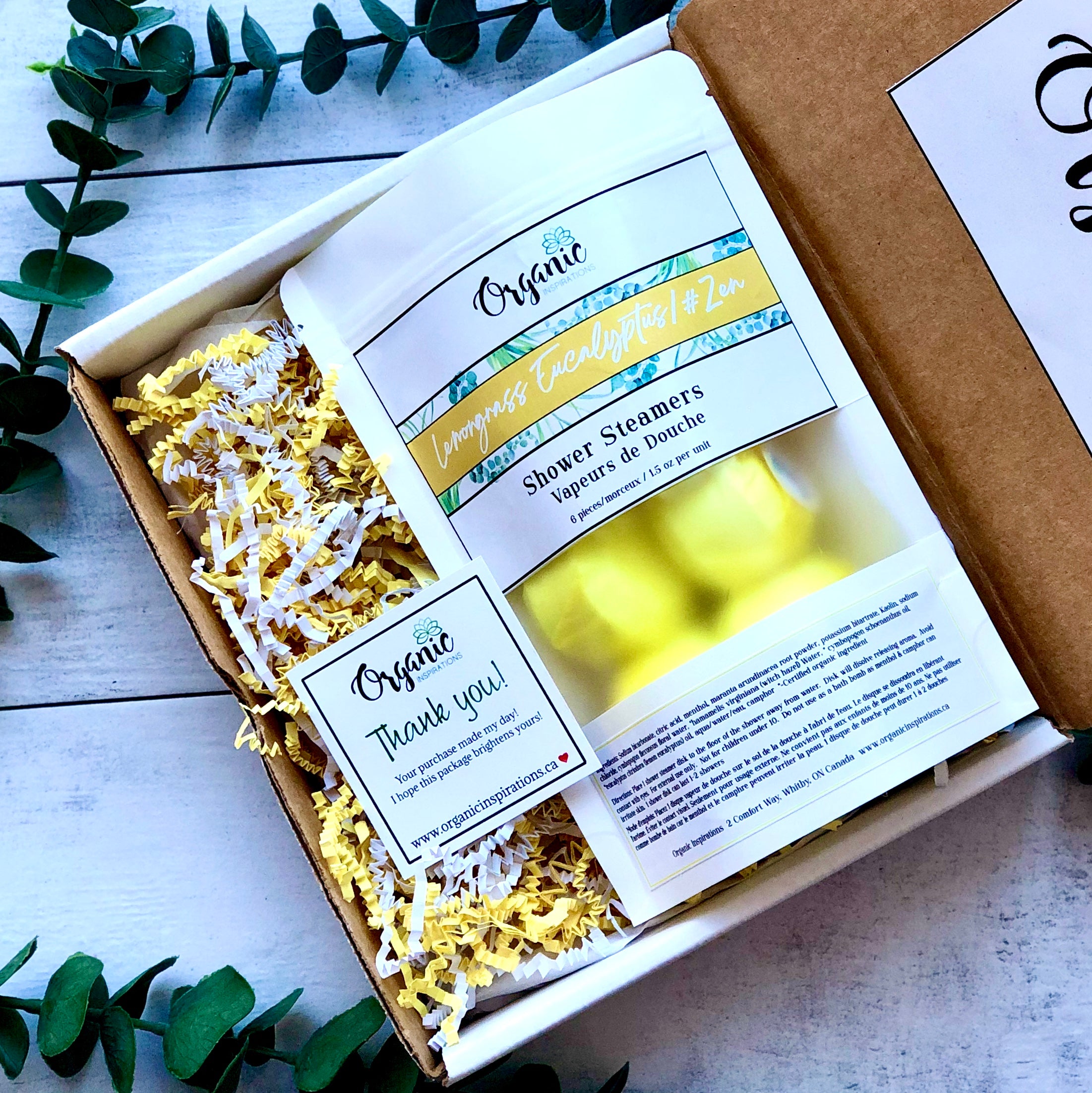 Lemongrass Eucalyptus Shower Steamers Organic inspirations