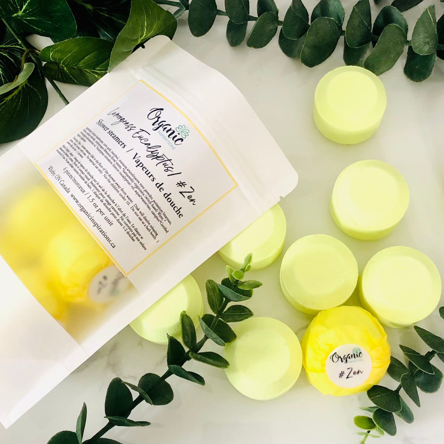 Lemongrass Eucalyptus Shower Steamers Organic inspirations